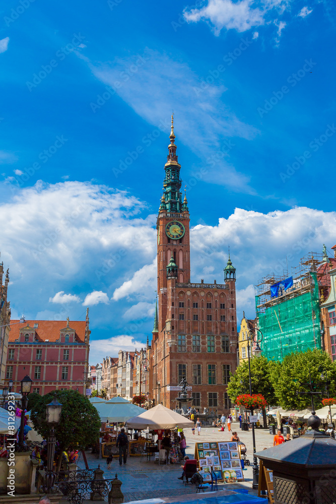 Obraz premium Gdansk-Old City-Long Market street