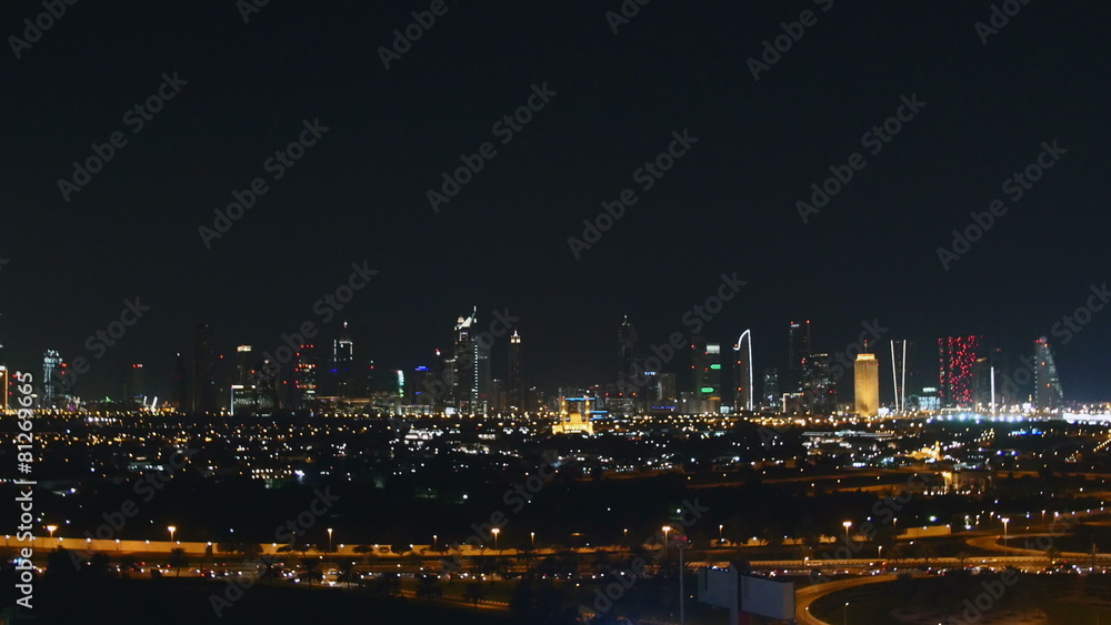 Nightlapse of Dubai Central from a rooftop Nightlapse of Dubai Central from a rooftop