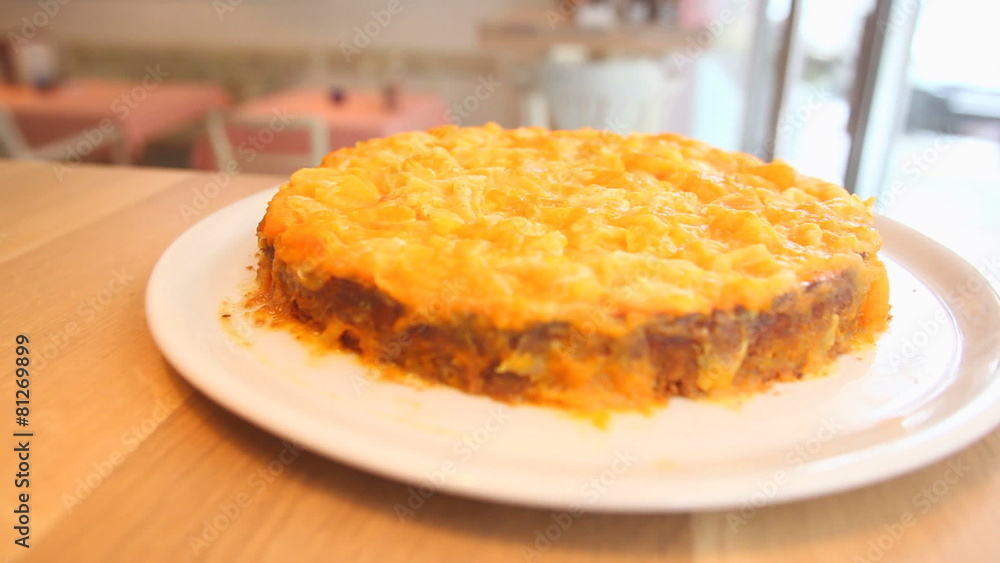 Lasagne on a plate in a restaurant Lasagne on a plate in a restaurant