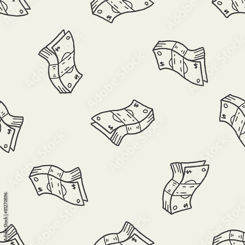 doodle money seamless pattern background
