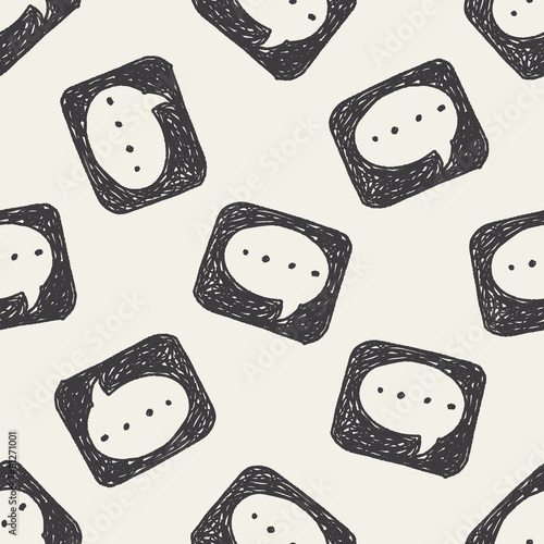 doodle speech seamless pattern background
