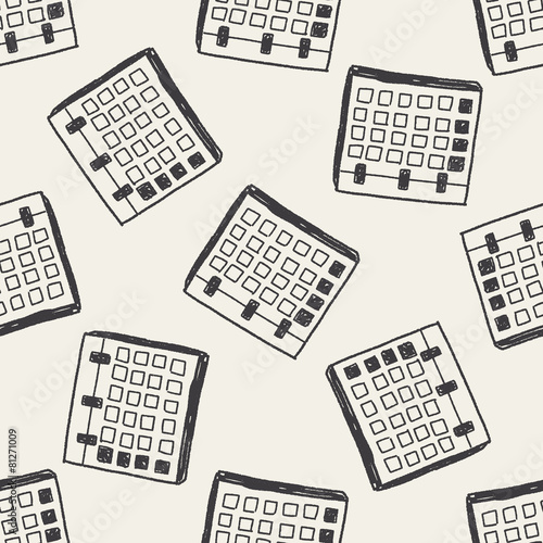 Monthly calendar doodle drawing seamless pattern background