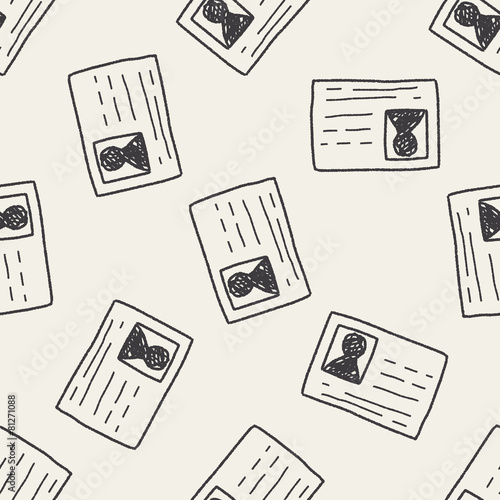 doodle id card seamless pattern background