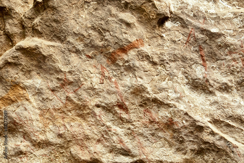 Rock art in Liphofung Cave - rough texture