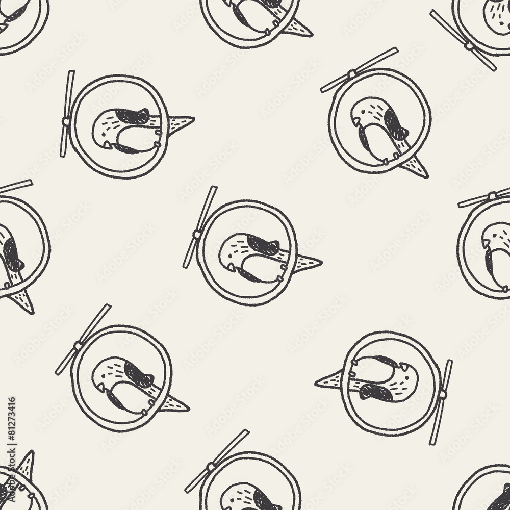 Doodle Bird seamless pattern background