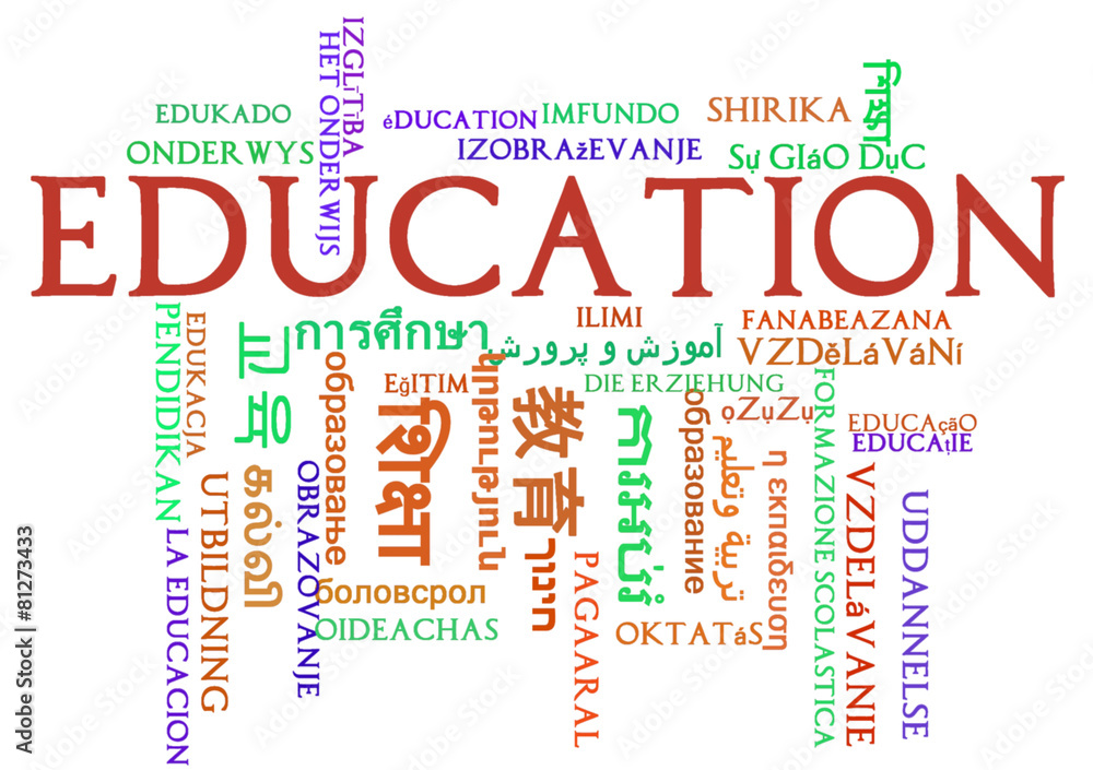 Education multilanguage wordcloud background concept
