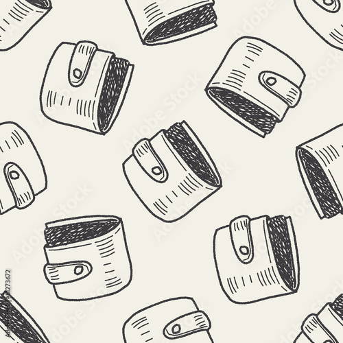 doodle wallet seamless pattern background