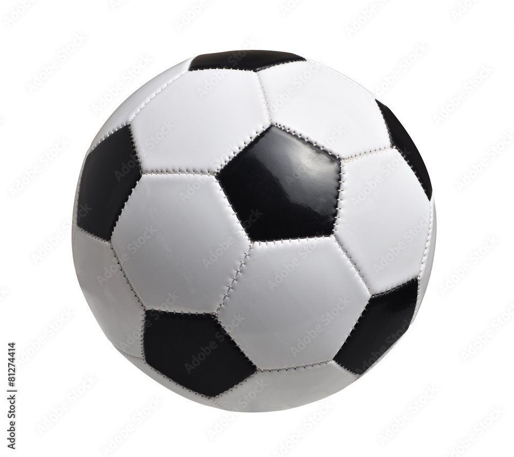 Leather soccer ball isolated on white background Leather soccer ball isolated on white background