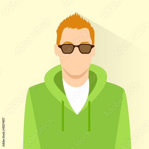 profile icon male wear glasses avatar portrait casual person