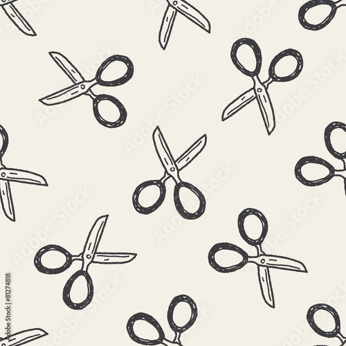 Doodle Scissors seamless pattern background