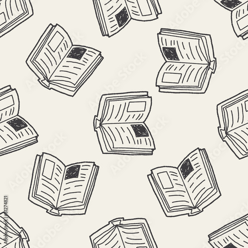 doodle book seamless pattern background