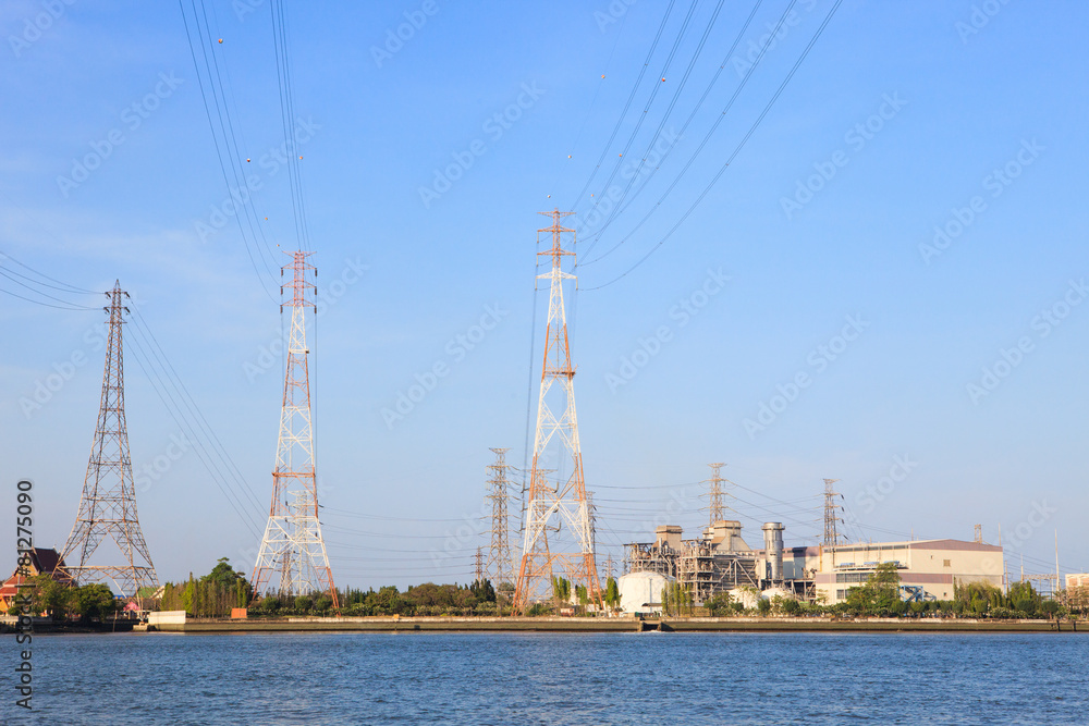 Thermal Power Plant beside river side location use for industry Thermal Power Plant beside river side location use for industry