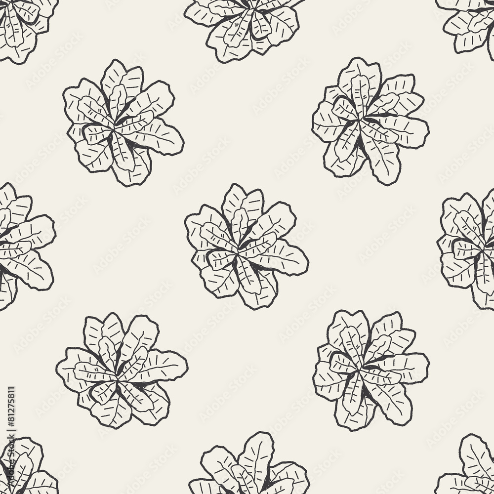 Cabbage doodle seamless pattern background Cabbage doodle seamless pattern background