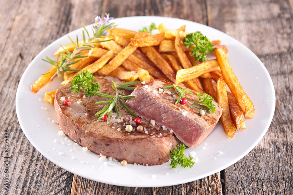 grilled steak and french fries grilled steak and french fries