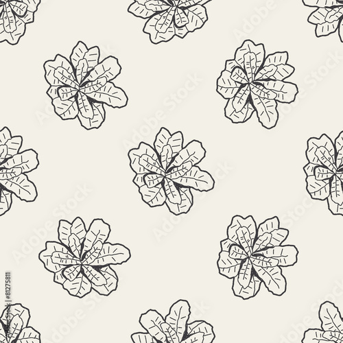 Cabbage doodle seamless pattern background