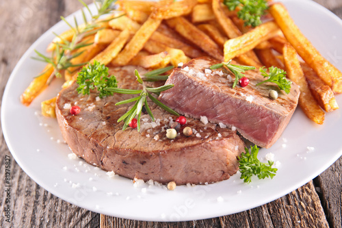 grilled steak and french fries