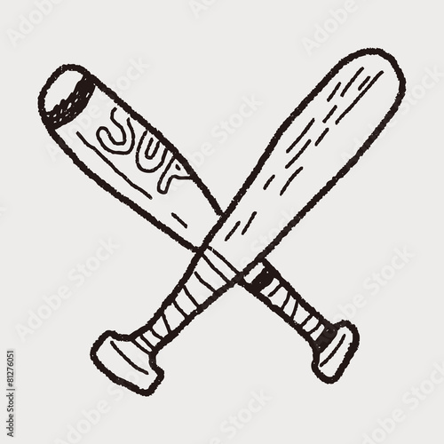 Canvas Print baseball bat doodle