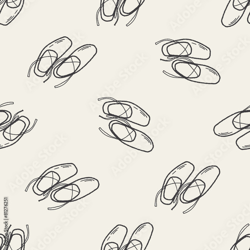 ballet shoes doodle seamless pattern background