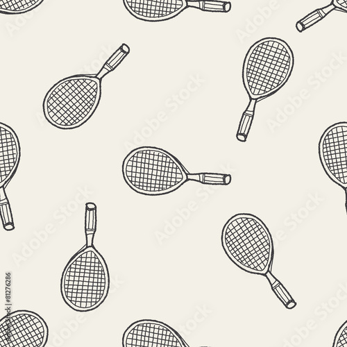 Doodle Tennis racket seamless pattern background