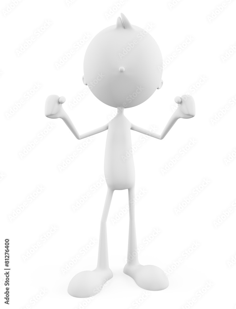 White character with success pose White character with success pose