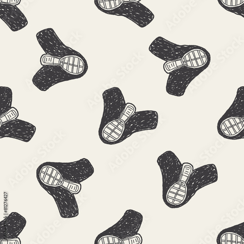 kendo doodle seamless pattern background