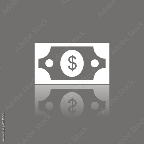 Icono billete dólar FO reflejo