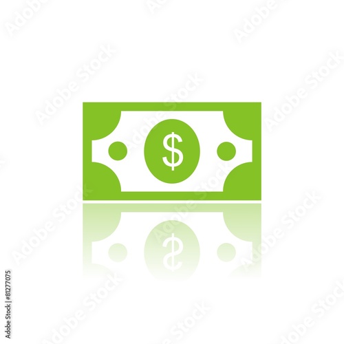 Icono billete dólar color FB reflejo