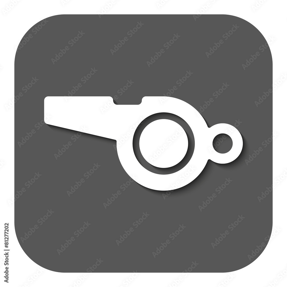 The whistle icon. Referee symbol. Flat The whistle icon. Referee symbol. Flat
