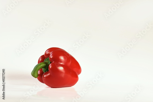Red paprika on the white background