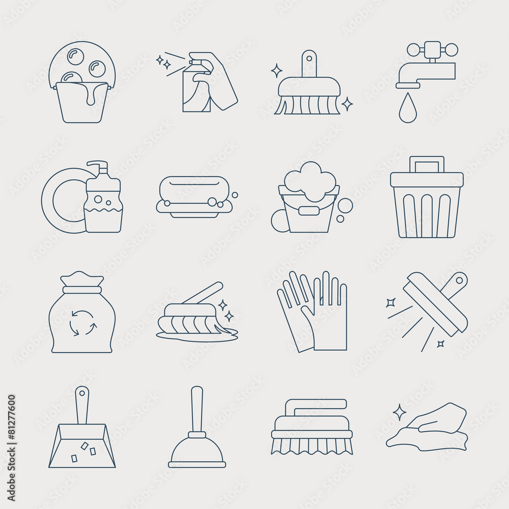 cleaning line icon set cleaning line icon set