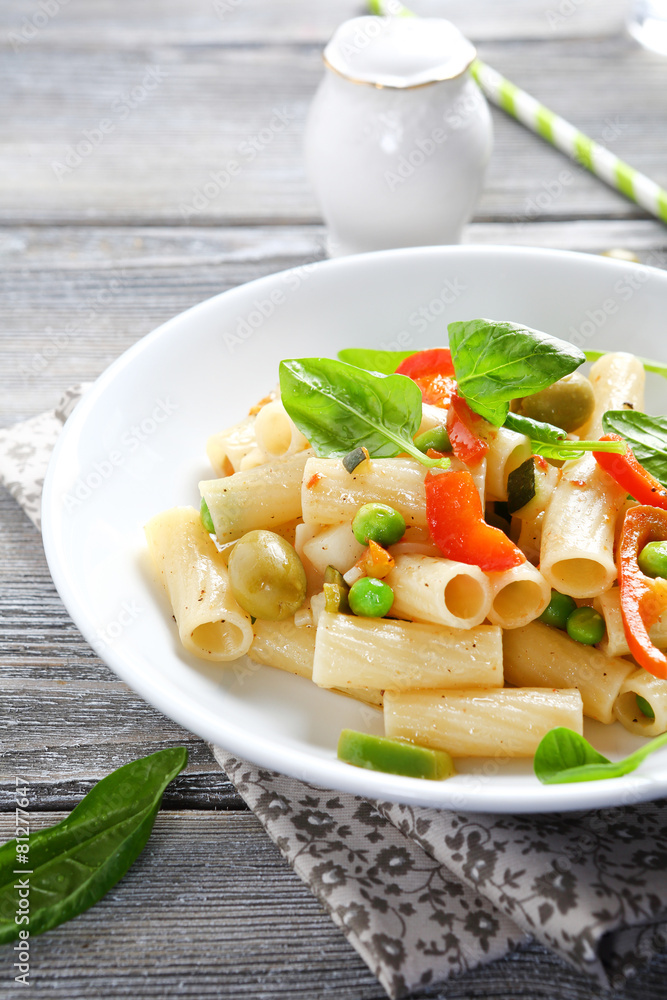 Pasta with vegetables in a bowl Pasta with vegetables in a bowl
