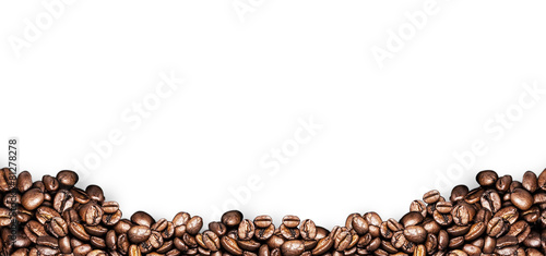 Leinwand Poster coffee beans white background
