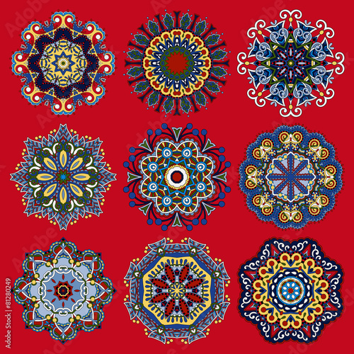 round ornamental geometric doily pattern collection