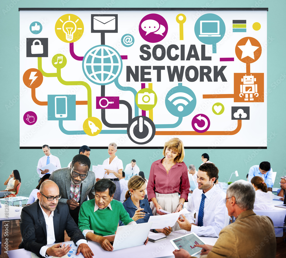 Social Network Internet Society Connecting Social Media Concept