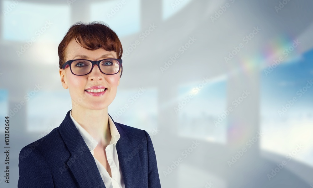 Composite image of happy businesswoman Composite image of happy businesswoman
