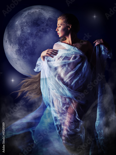 girl in the glow of the moon