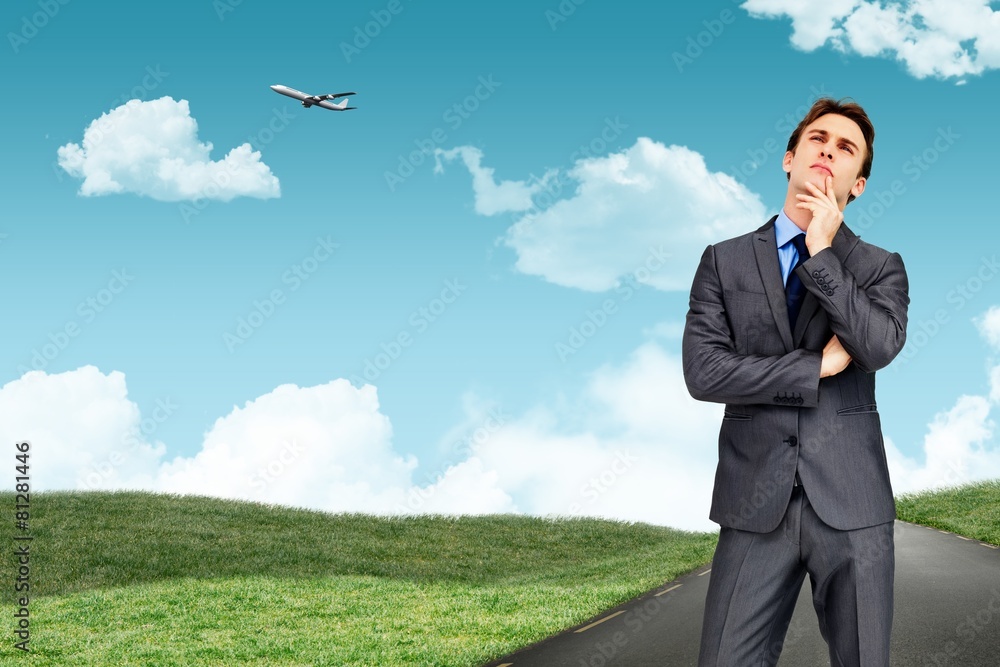 Composite image of thinking businessman Composite image of thinking businessman