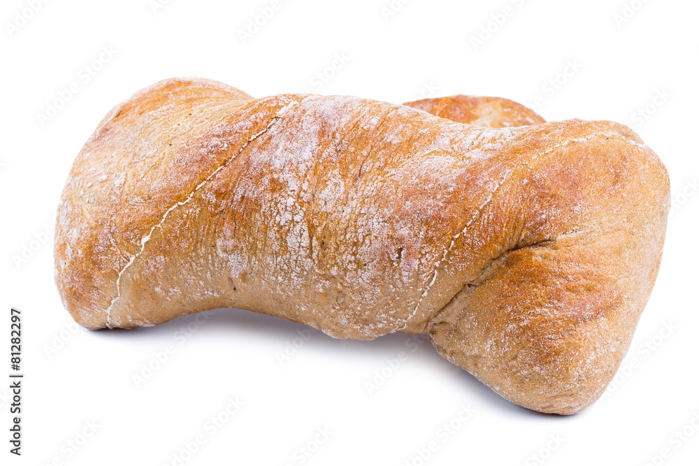 Bread on a white background.