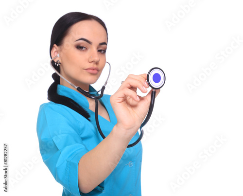 Young doctor woman standing