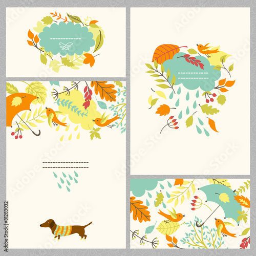 Autumn set with cards.