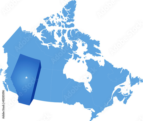 Map of Canada - Alberta province