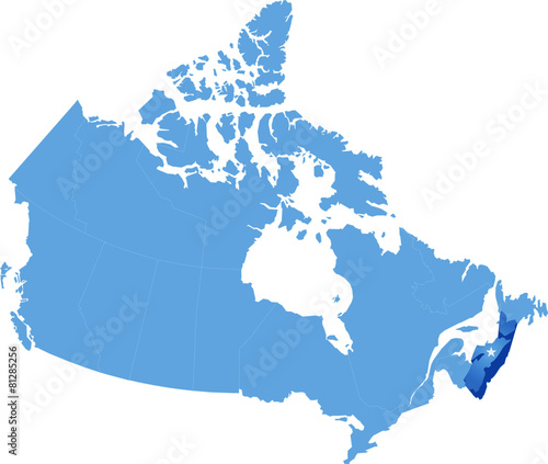 Map of Canada - Nova Scotia province
