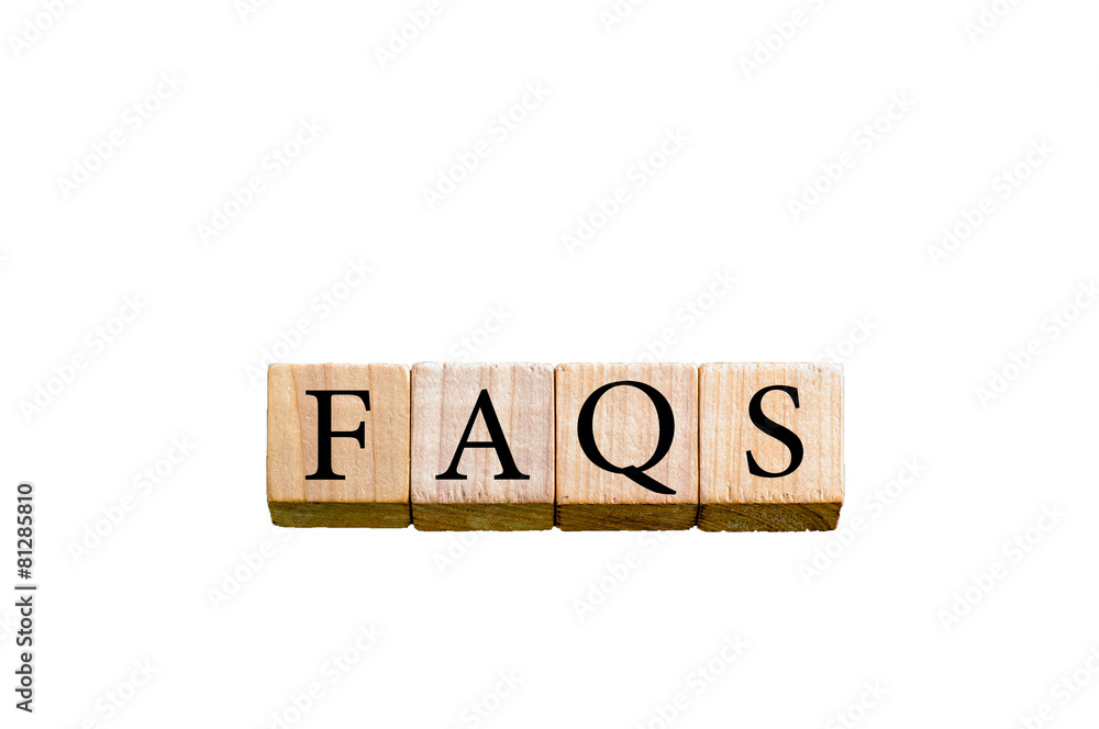 Word FAQS isolated on white background with copy space Word FAQS isolated on white background with copy space