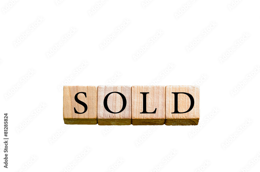 Word SOLD isolated on white background with copy space Word SOLD isolated on white background with copy space