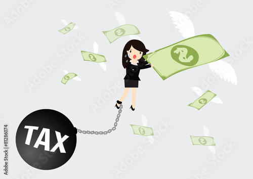 Business woman Tax Concept.