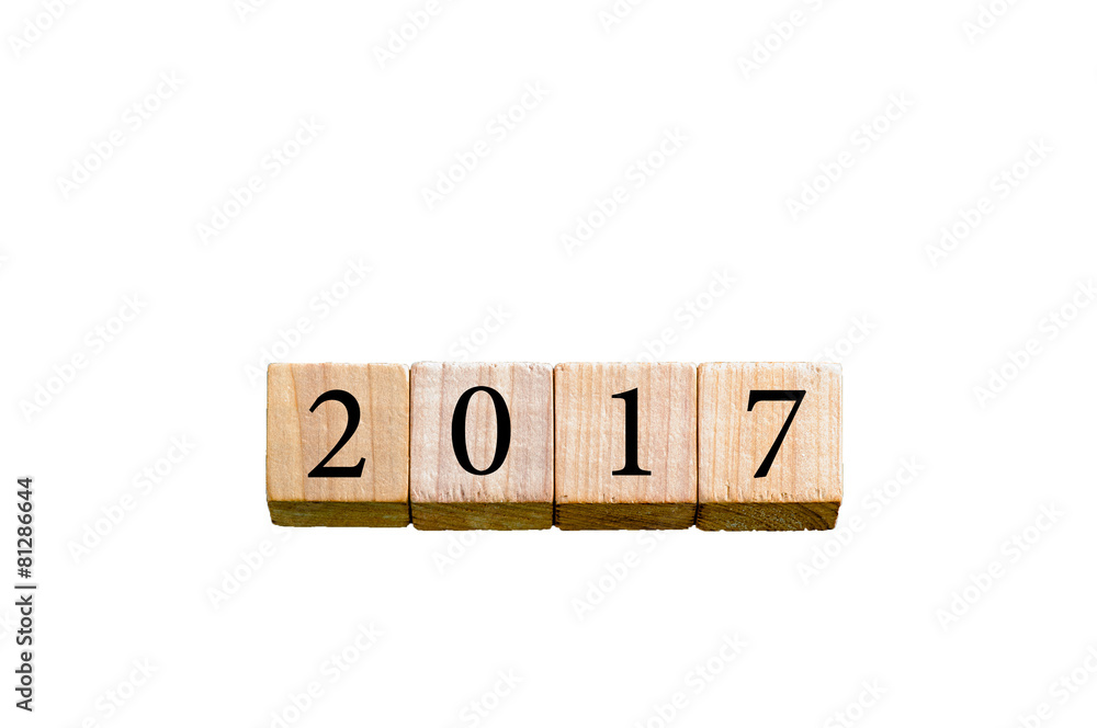 Year 2017 isolated on white background with copy space Year 2017 isolated on white background with copy space