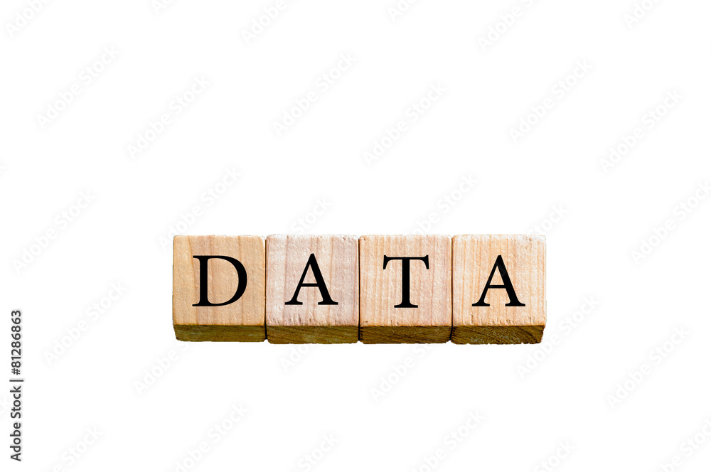 Word DATA isolated on white background with copy space Word DATA isolated on white background with copy space