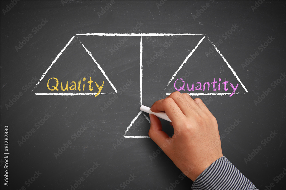 Fototapeta premium Quality and quantity balance