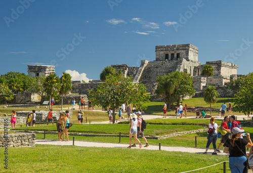 Temple The Castle in archaeological site Tulum, Mexico