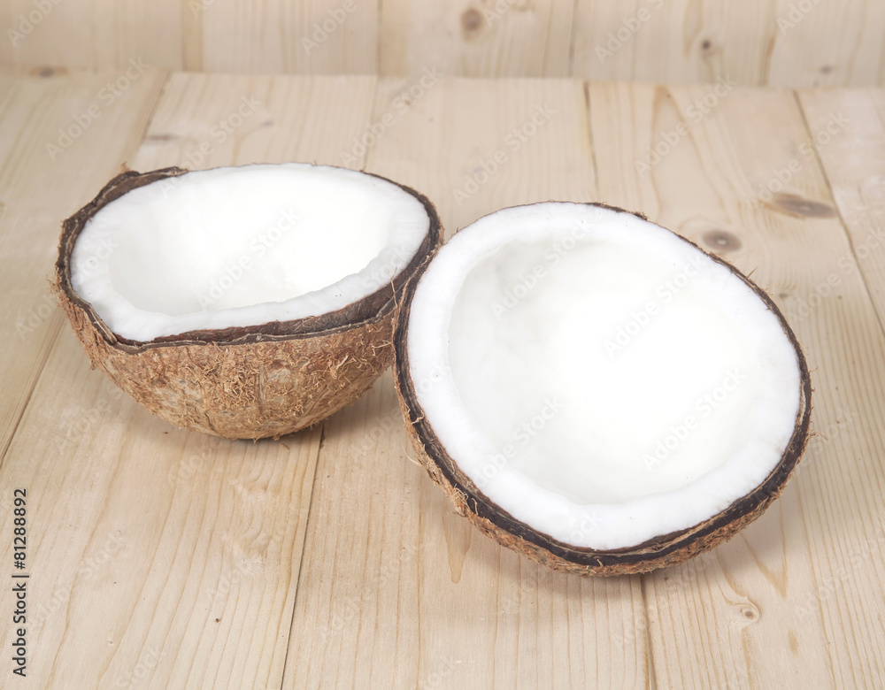 coconut on table coconut on table